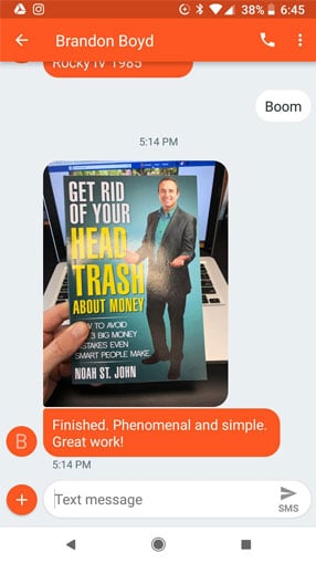 Get Rid of Your Head Trash Book - Brandon Boyd Testimonial