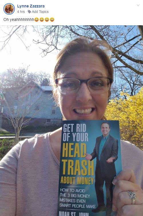 Get Rid of Your Head Trash Book - Lynne Zazzara Testimonial