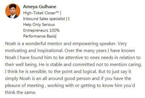 Linked in Review of Ameya Gulhane