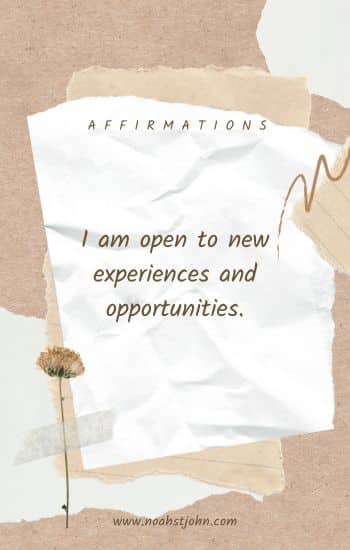 I am open to new experiences and opportunities.